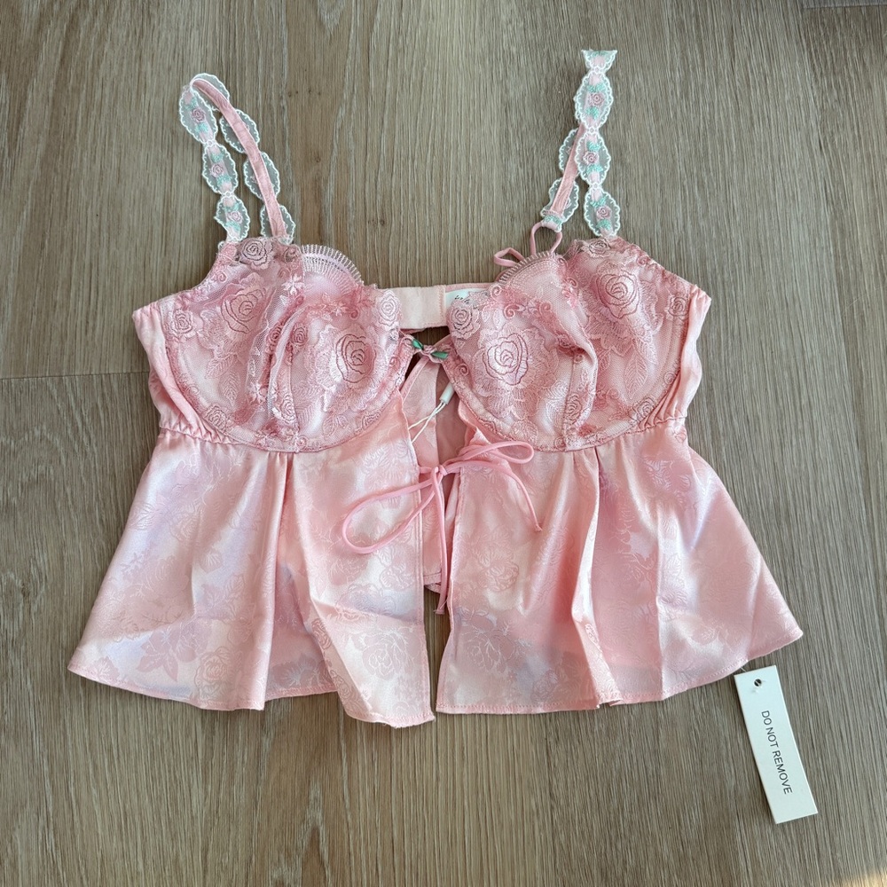 NWT Pink Lace Floral Camisole Top For Love and Lemons